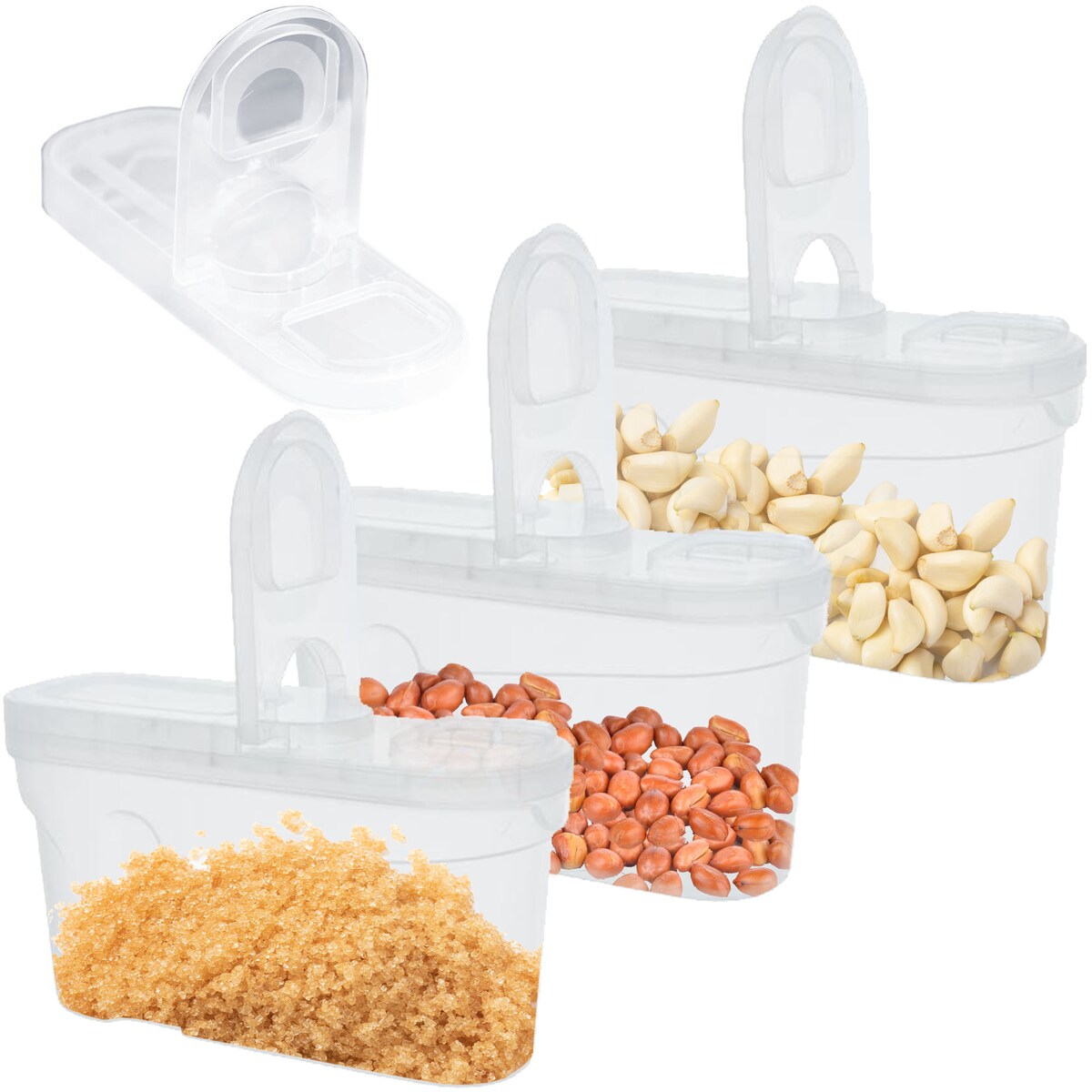 Pojemniki Na Żywność Kuchenne 3 X 1,3 L Makaron Cukier Mąkę Kaszę Sypkie