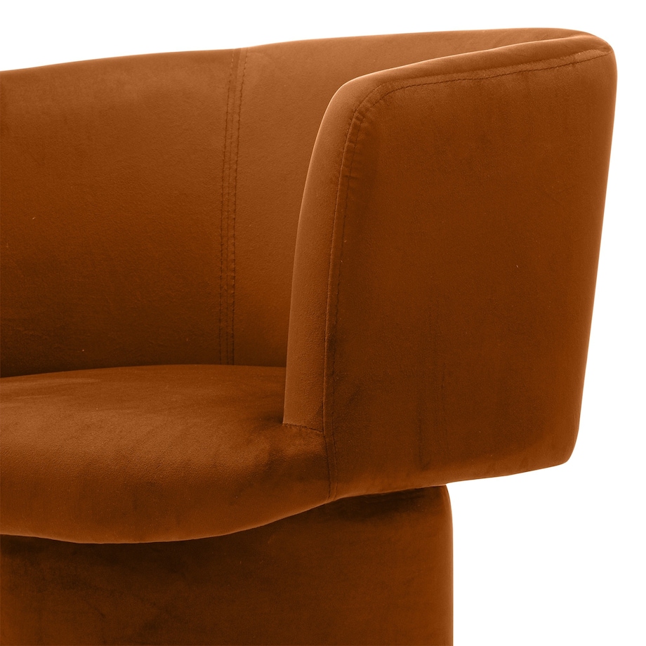 Fotel obrotowy, welur, miedziany Haco