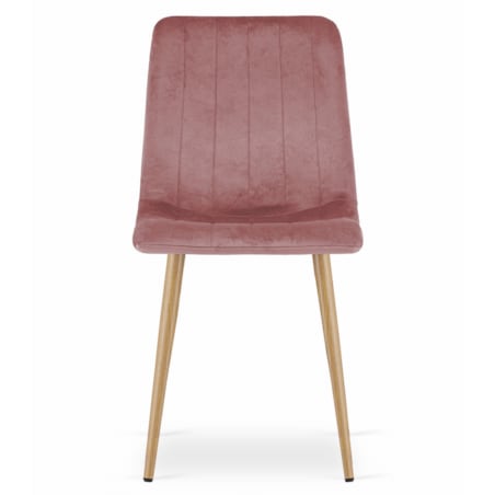 Krzesło Do Jadalni Kuchni Salonu Lava - Różowy Aksamit / Nogi Kolor Drewna X 2