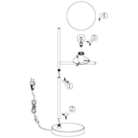 Stojąca LAMPA stołowa PURE 502000108 Trio modernistyczna LAMPKA szklana kula mosiądz biała