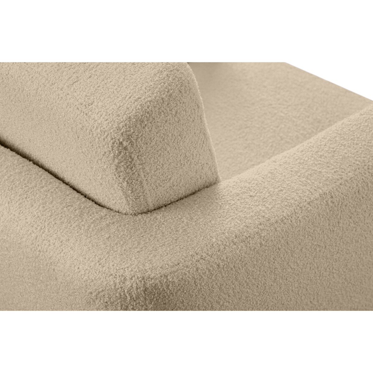KONSIMO TAGIO Fotel pluszowy skandynawski w kolorze beżowym
