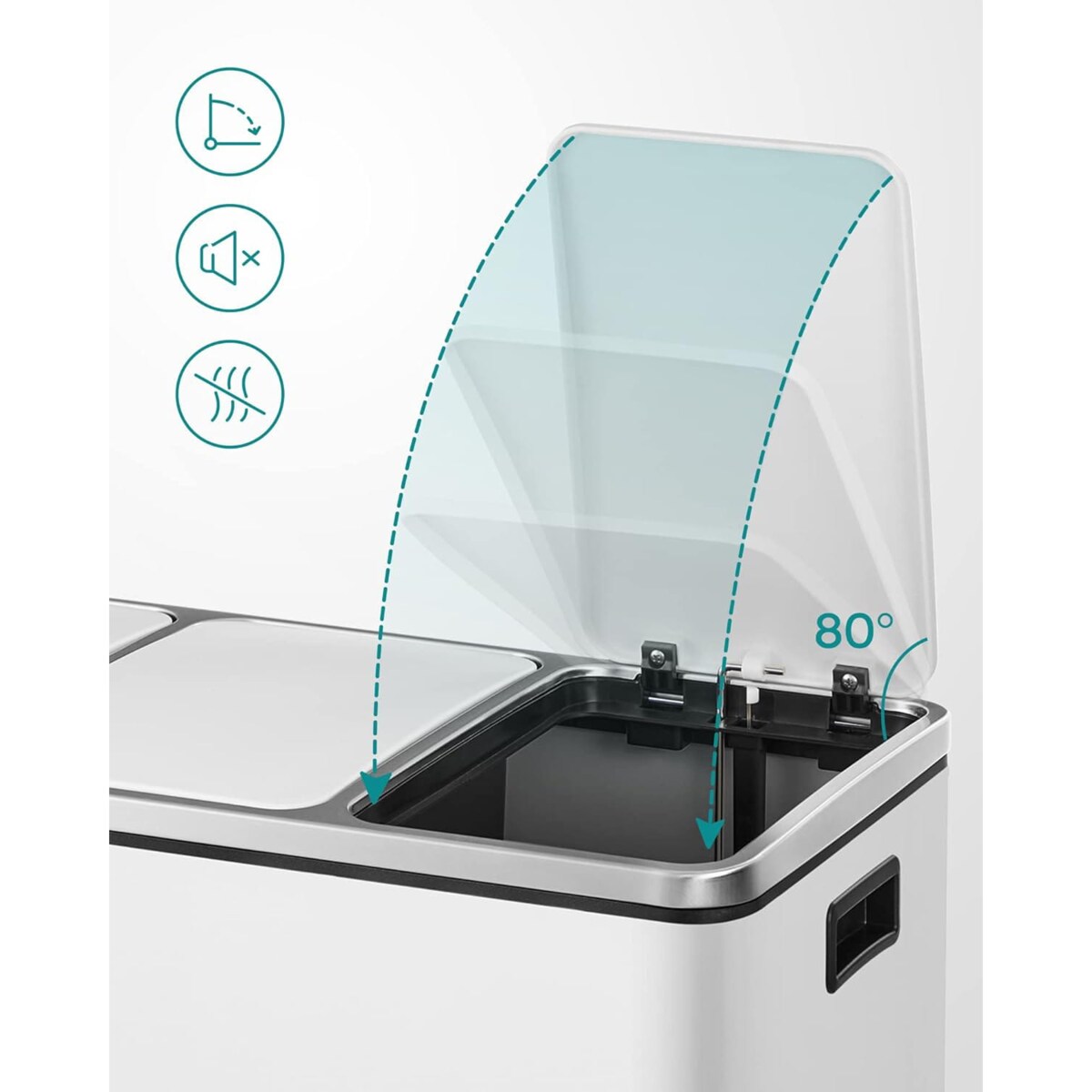 Kosz Na Śmieci Potrójny Segregacja Biały