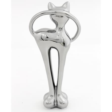 Dekoracja - ceramiczna figurka kota 20x9x4 cm GATAKI srebrny