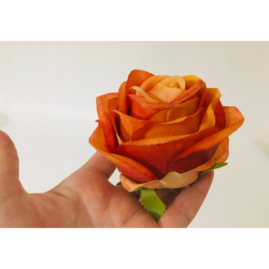 Róża sztuczna wyrobowa do wiązanek główka pąk sztuczne kwiaty duża 6szt