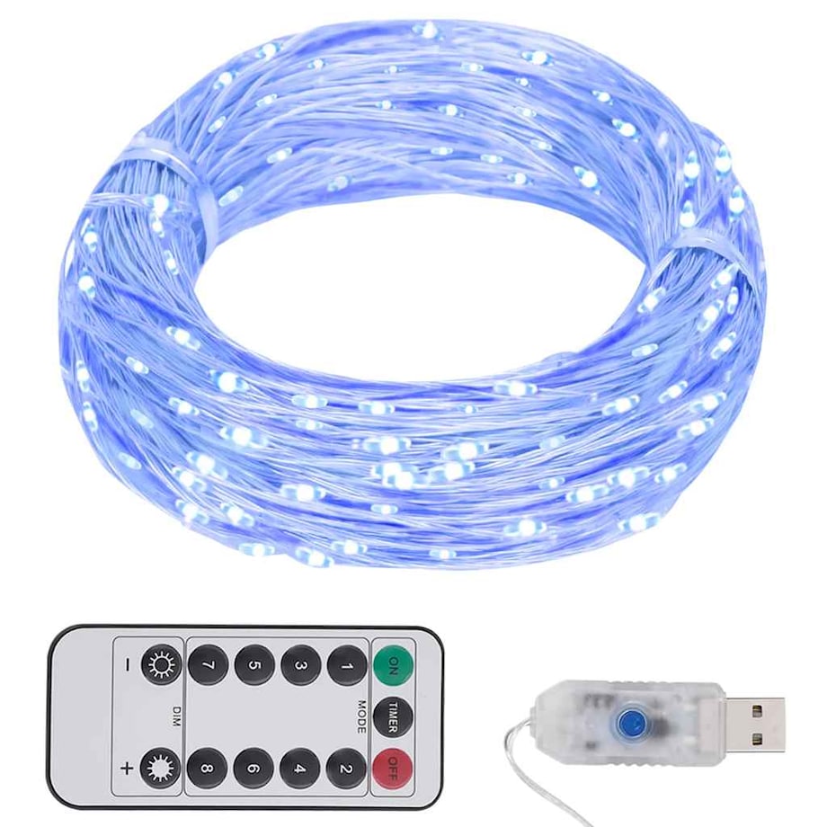 vidaXL Lampki LED, 150 diod, niebieskie, 15 m