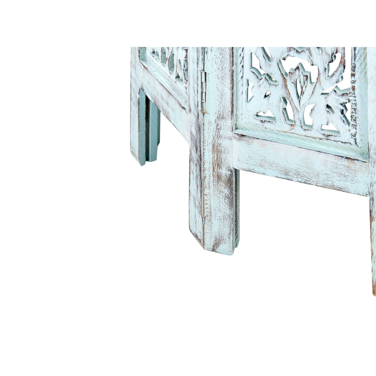 Stolik pomocniczy BORAI Drewno mango Błękitny