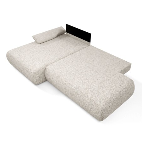 Narożnik rozkładany PENTI z pojemnikiem na pościel, lewy, beżowy