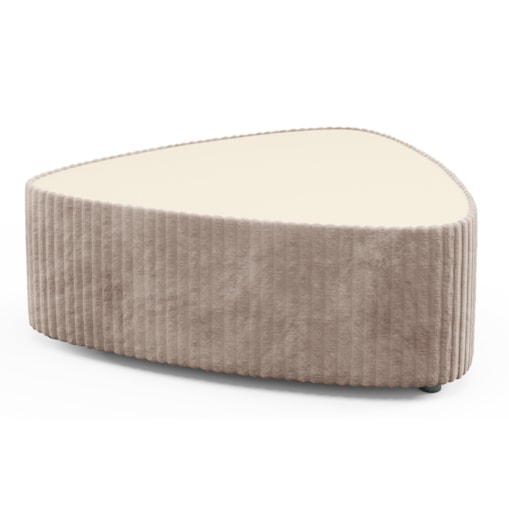 Stolik kawowy tapicerowany MIJA w tkaninie Tilia, jasno-brązowy