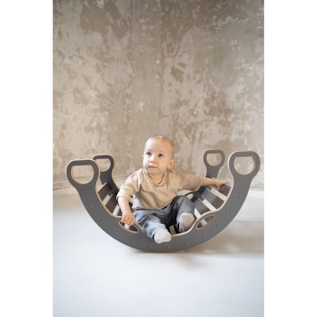 MAŁY bujak montessori z uchwytami - szary