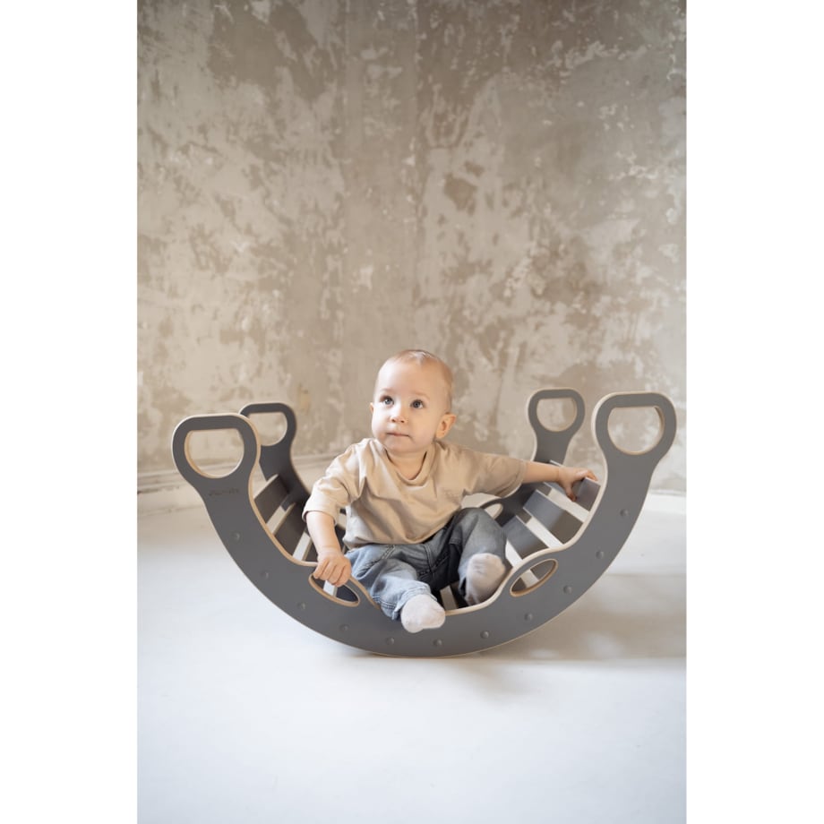 MAŁY bujak montessori z uchwytami - szary