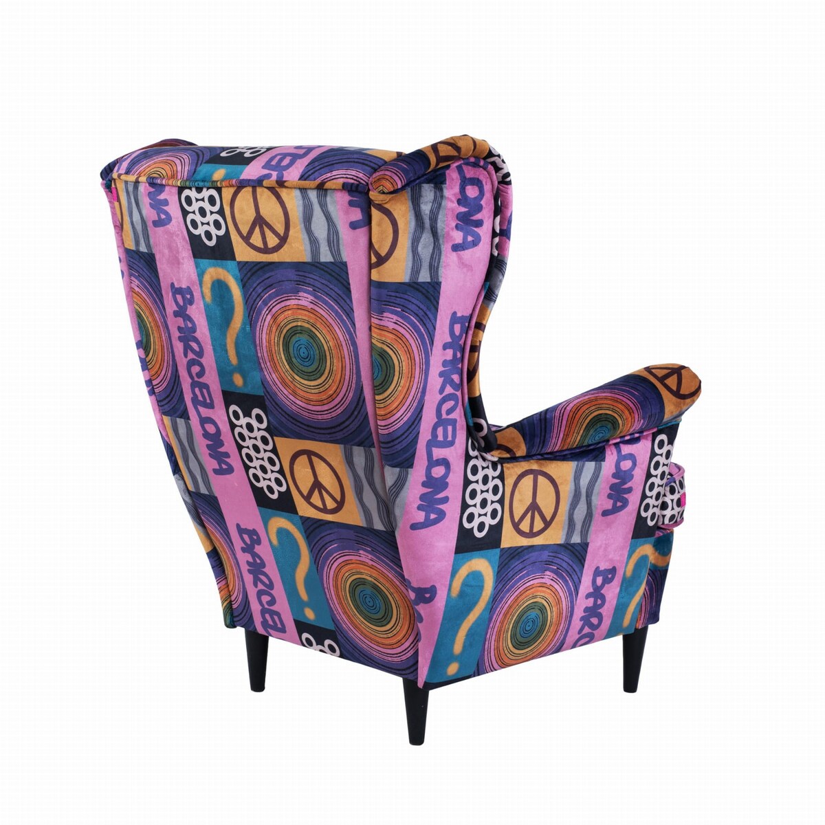 Fotel uszak Barcelona velvet – elegancki fotel wypoczynkowy do salonu i sypialni z autorskim wzorem