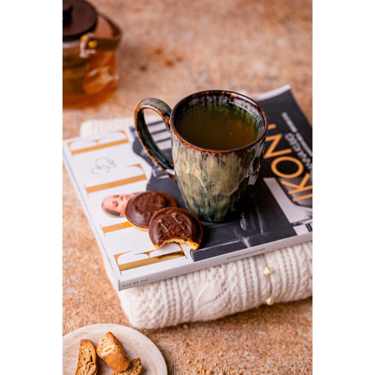 Zestaw kubków Kasai żółto-zielony dla 6 osób Nowoczesny Do zmywarki Komplet