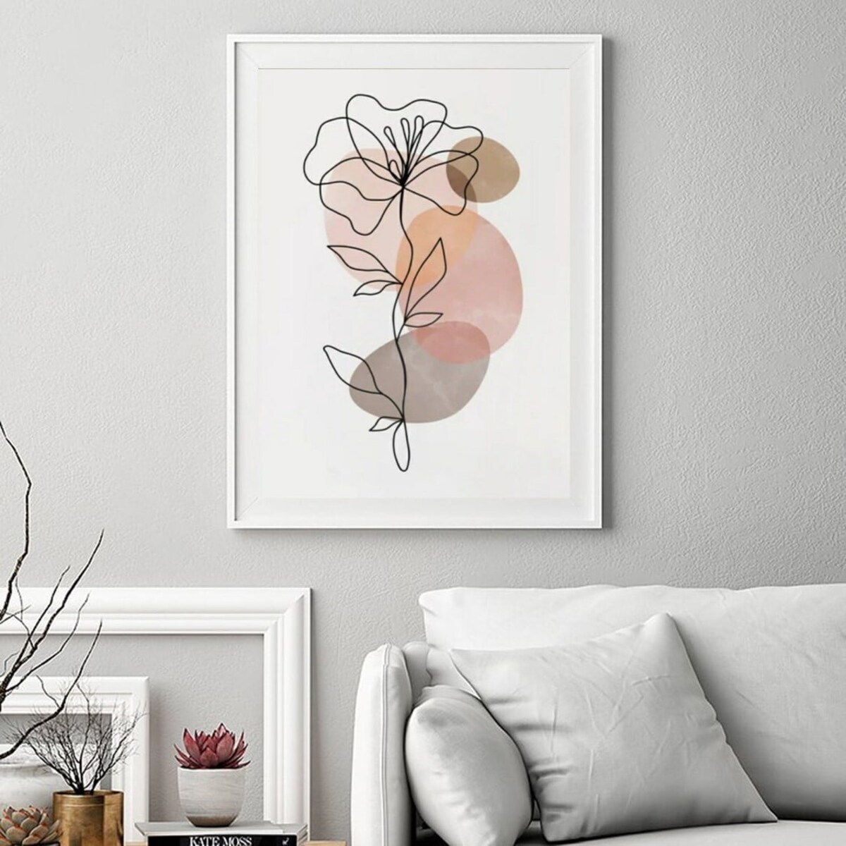 Poster Story, Plakat, Obraz - Pastelowa Magnolia w Konturach, wymiary 21 x 30 cm