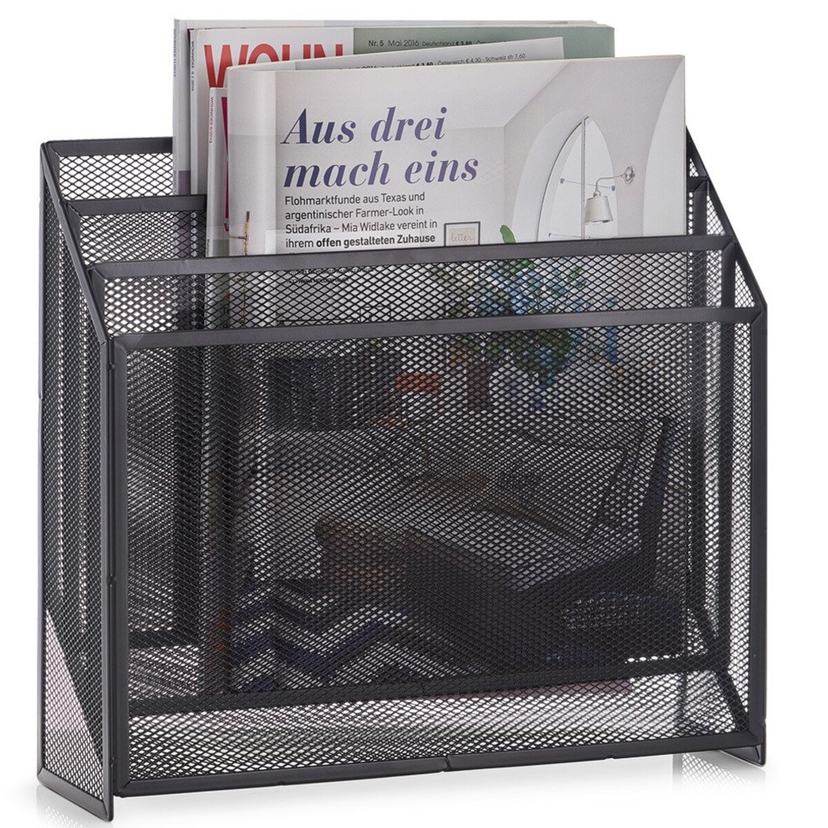 Gazetnik z metalu, stojak na gazety i czasopisma, organizer na prasę.