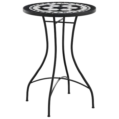 vidaXL Mozaikowy stolik bistro, czarno-biały, Ø50x70 cm, ceramiczny