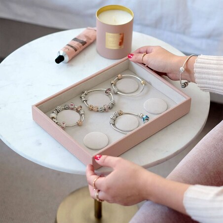 Szkatułka na bransoletki charms Stackers jasnoróżowa