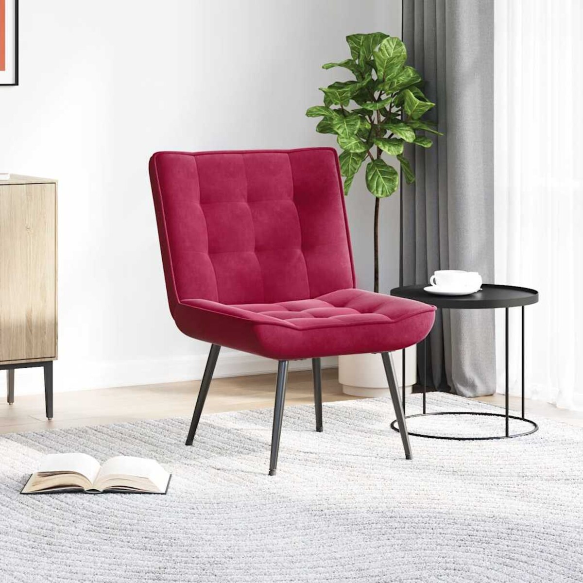 vidaXL Fotel relaksacyjny wino czerwone 64x74x84 cm aksamit