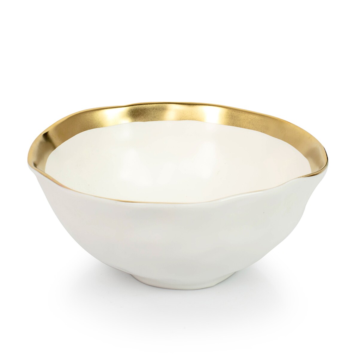 KARE komplet 4 misek BELL 15 cm biało-złoty