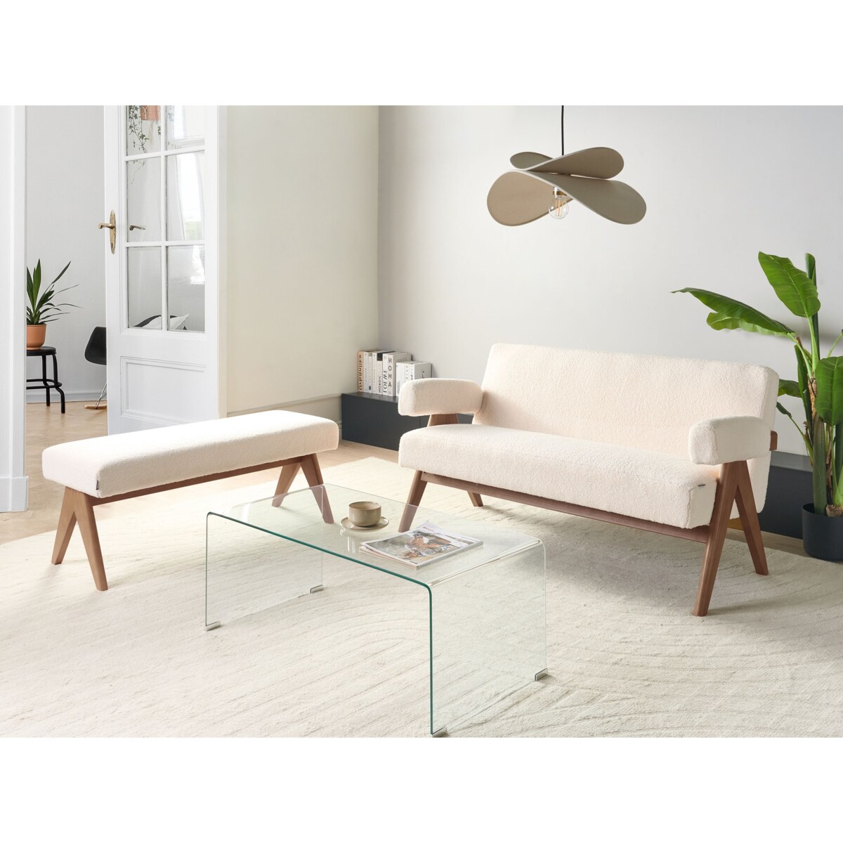 Sofa TAMRE Boucle Złamana biel dla 2 osób