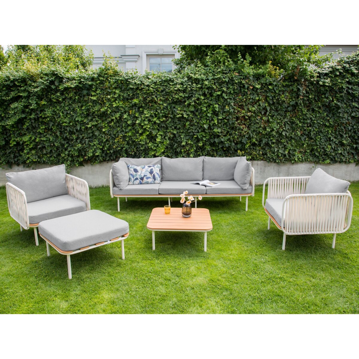 Duży zestaw wypoczynkowy Aluminium Szary SENISE