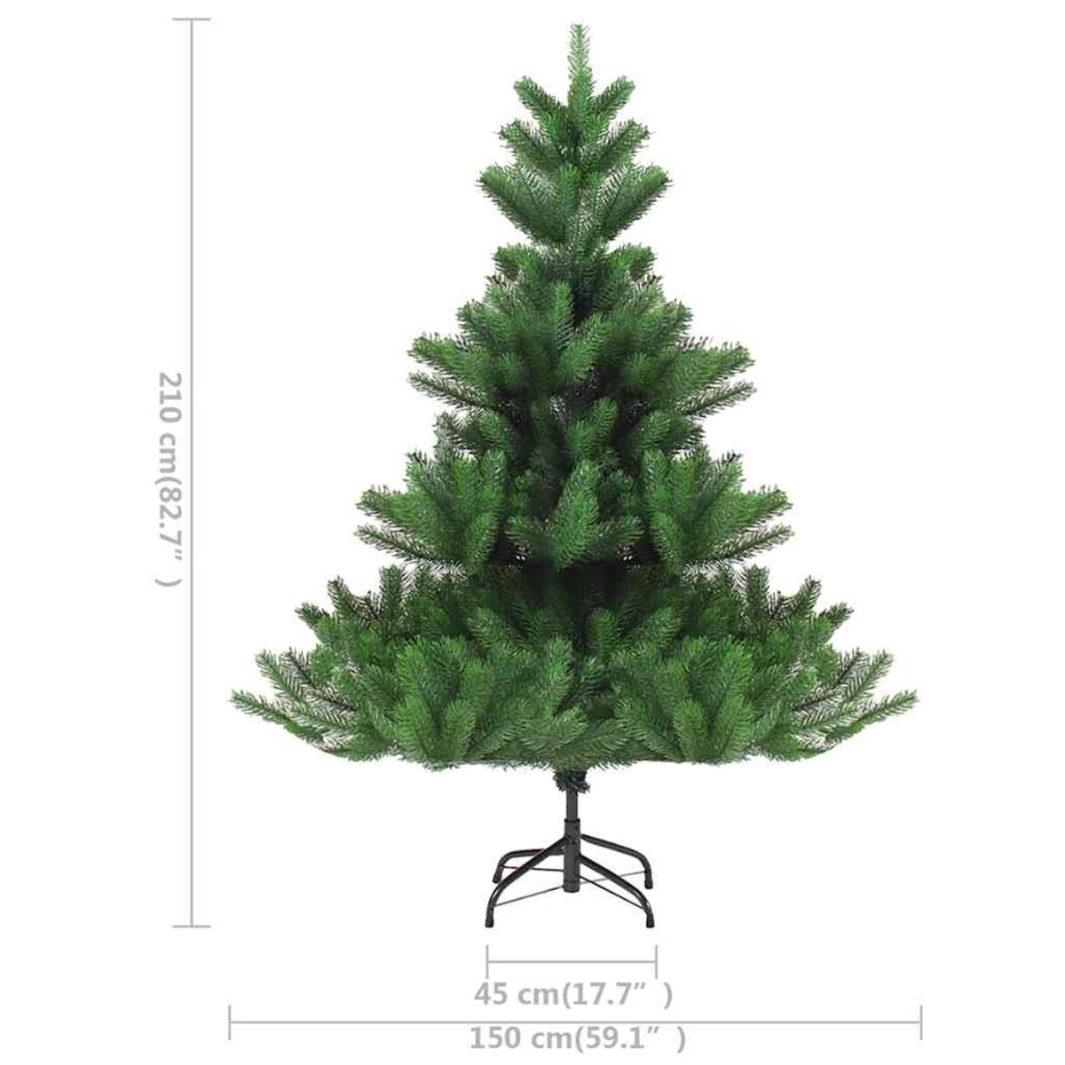 vidaXL Sztuczna jodła kaukaska z LED i bombkami, zielona, 210 cm