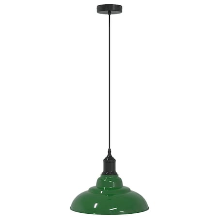 vidaXL Lampa wisząca z regulacją wysokości E27 połysk zielony metal