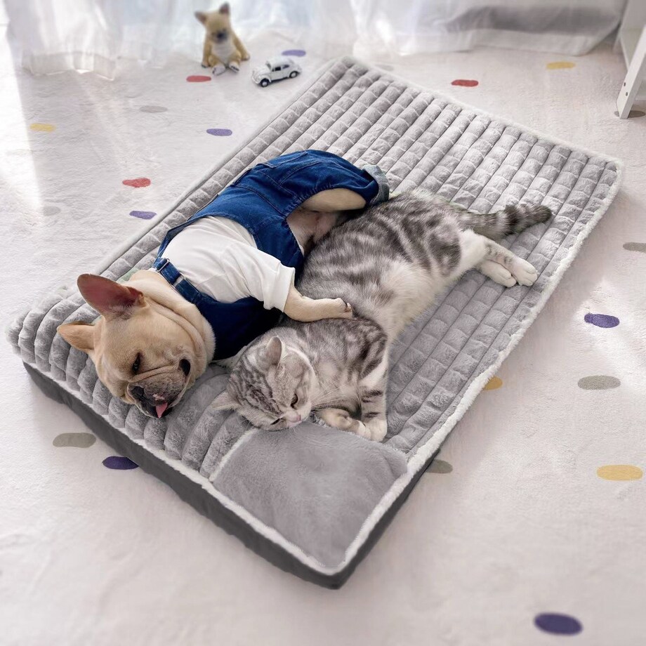 PLUSZOWE PROSTOKĄTNE LEGOWISKO kojec DLA PSA KOTA poduszka posłanie 70x50