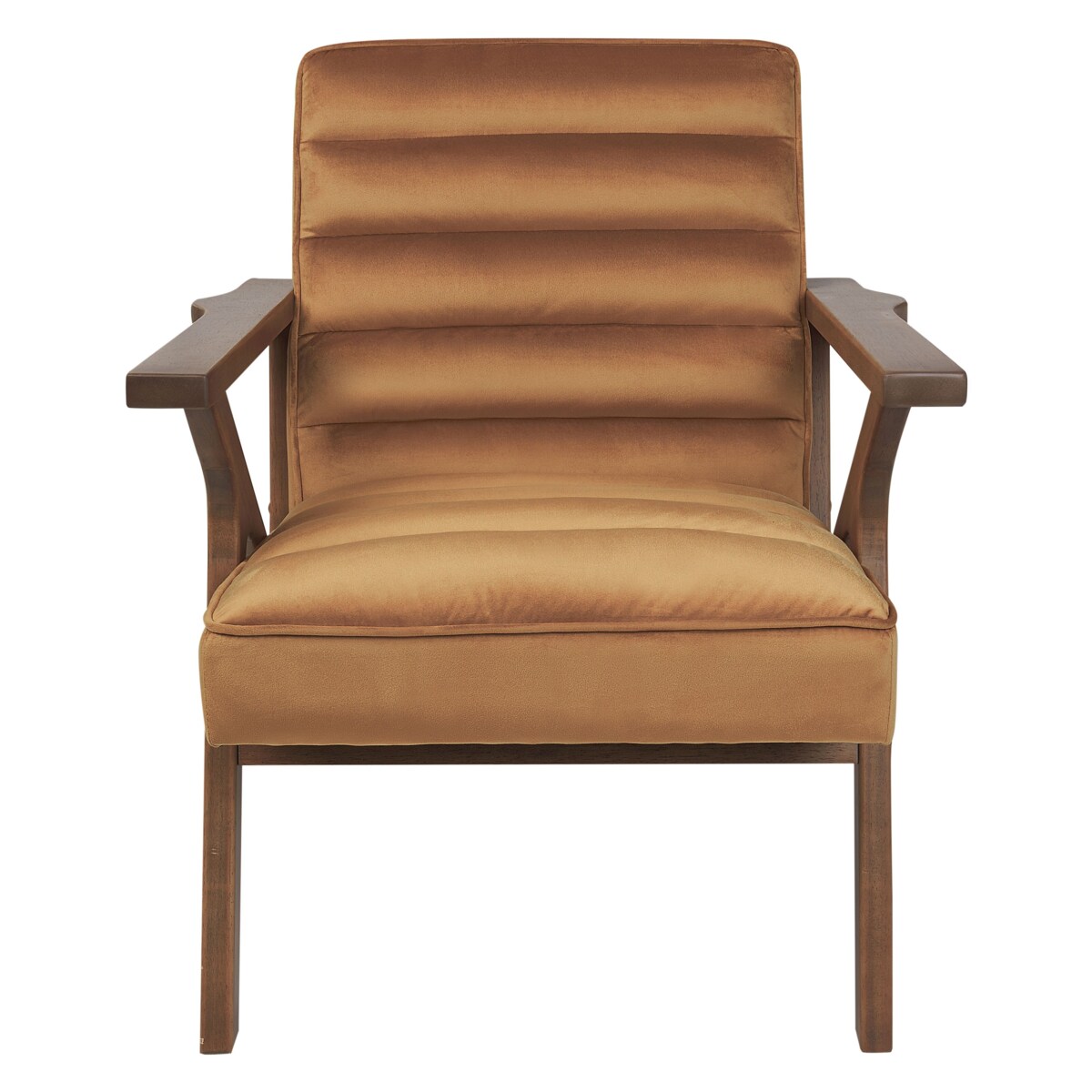 Welur Fotel Brązowy KISA