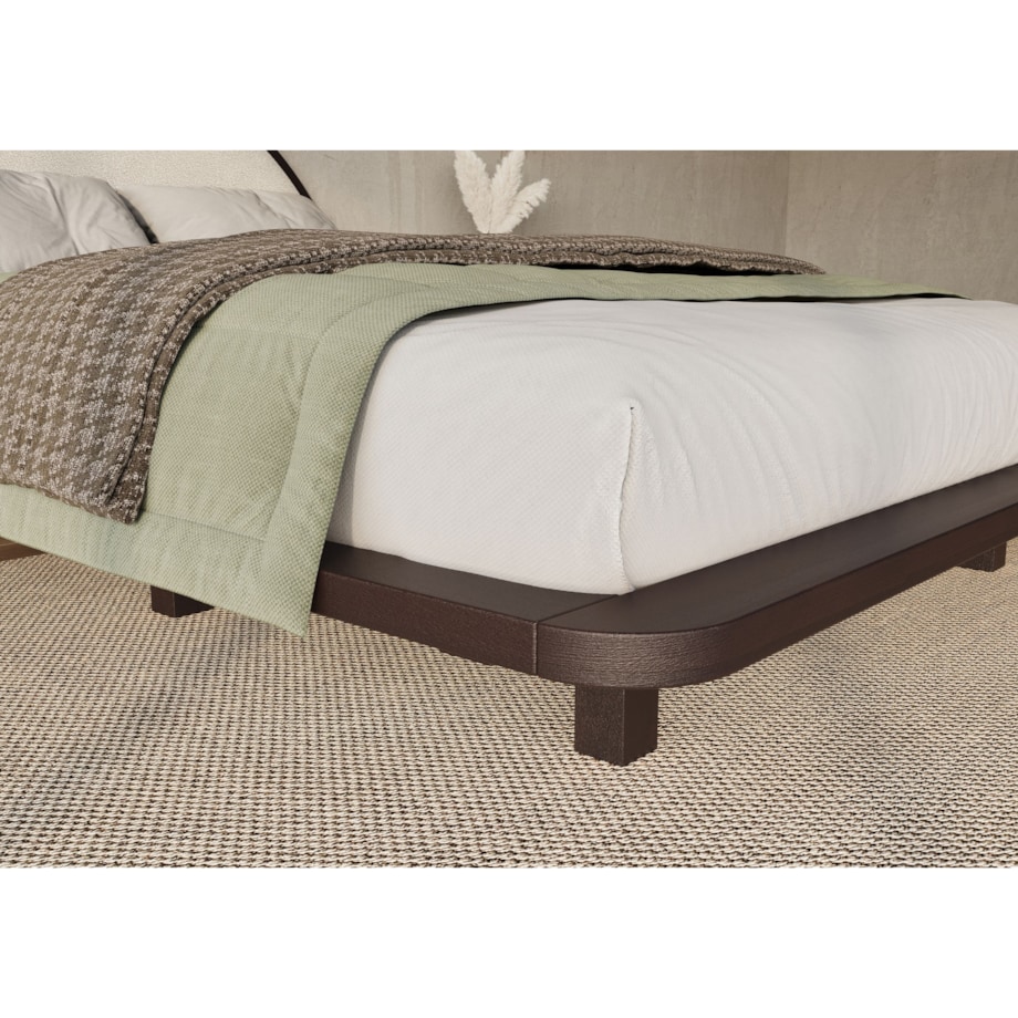 Łóżko lewitujące drewniane bukowe Visby MOMOKO / 140x200 cm, kolor palisander