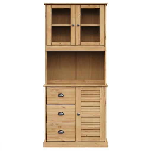 vidaXL Kredens VIGO, 78x40x175 cm, lite drewno sosnowe