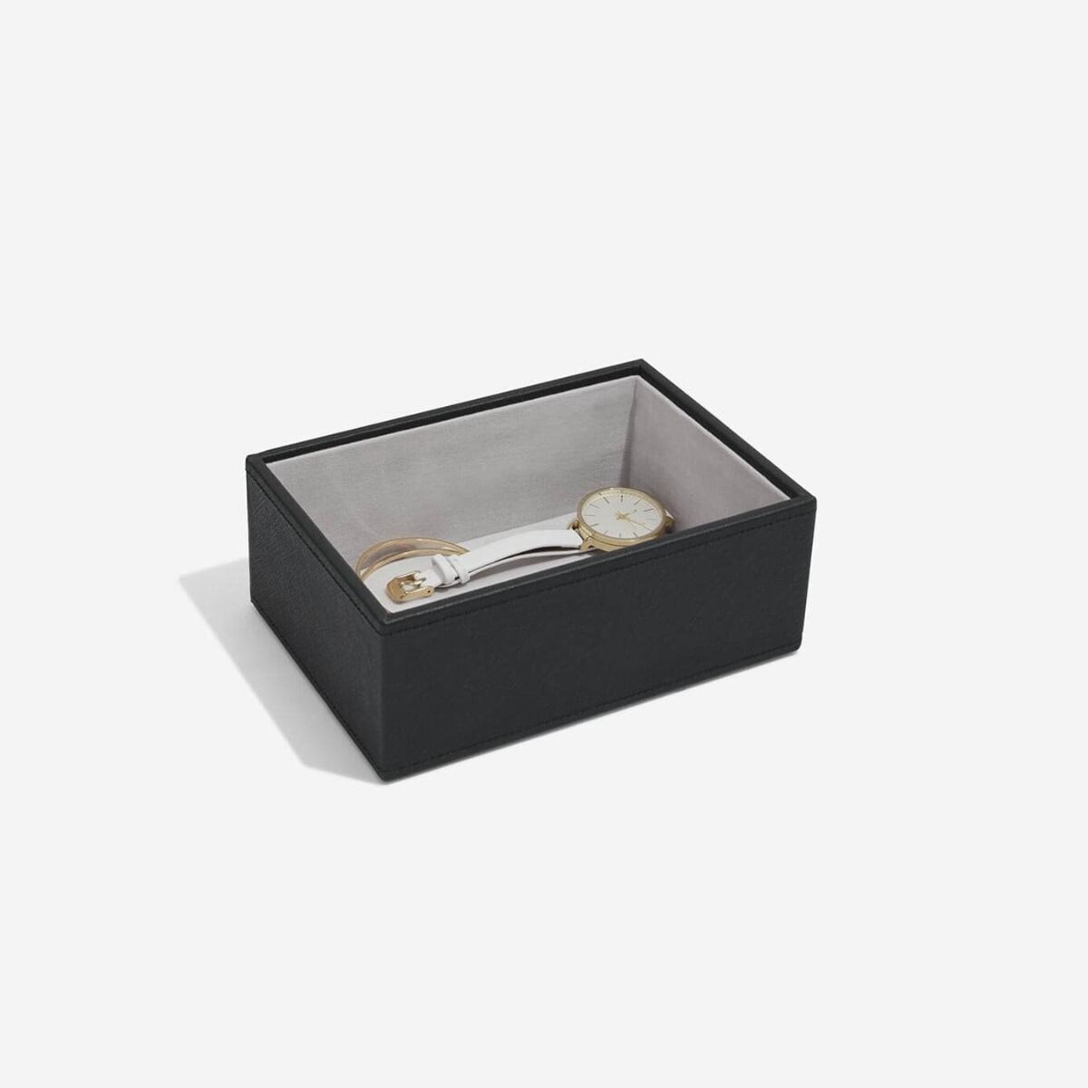 Szkatułka na biżuterię Stackers open mini czarna velvet