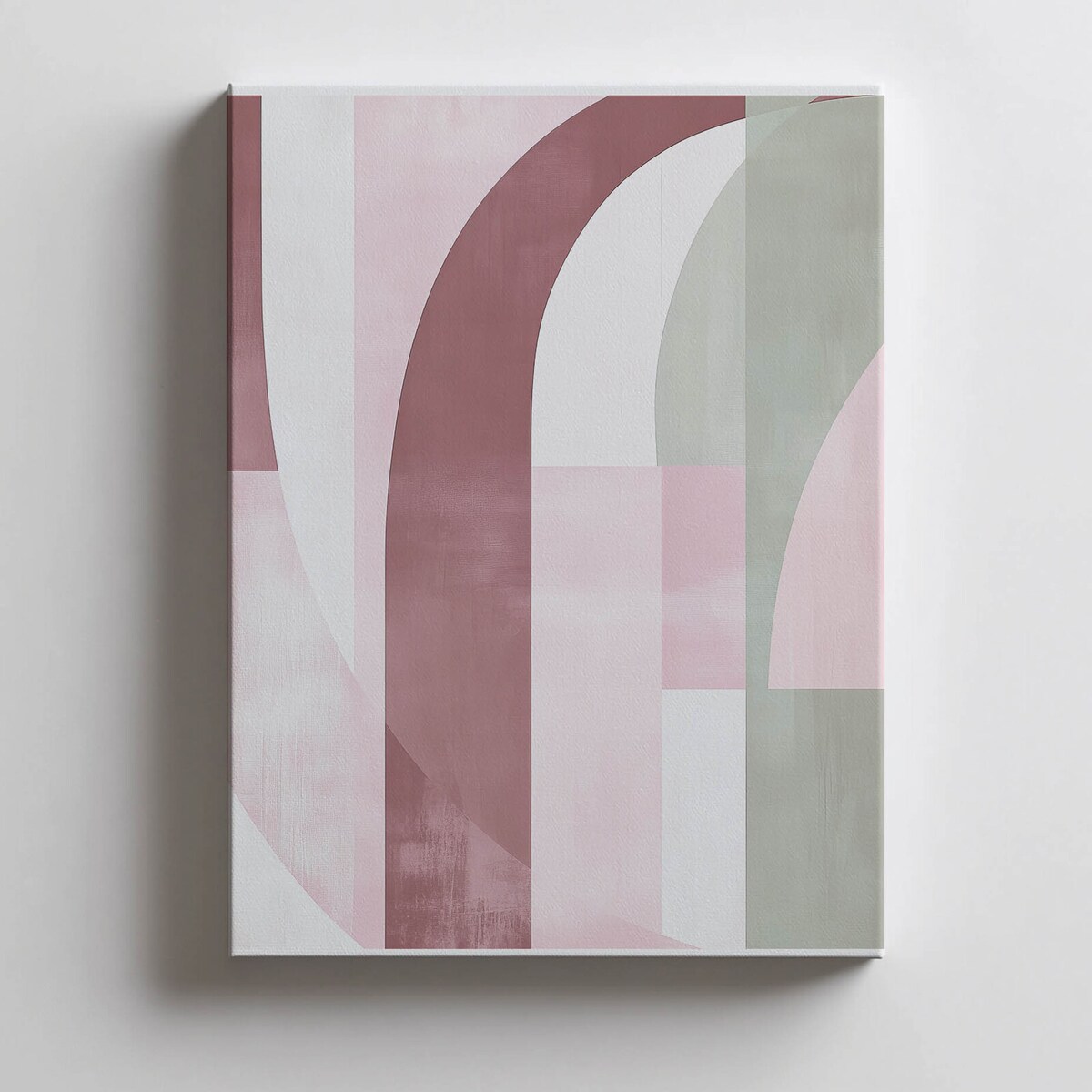 Elegancka Abstrakcja w Różu i Zieleń, 30x40 cm, bez ramy, płótno premium na blejtramie