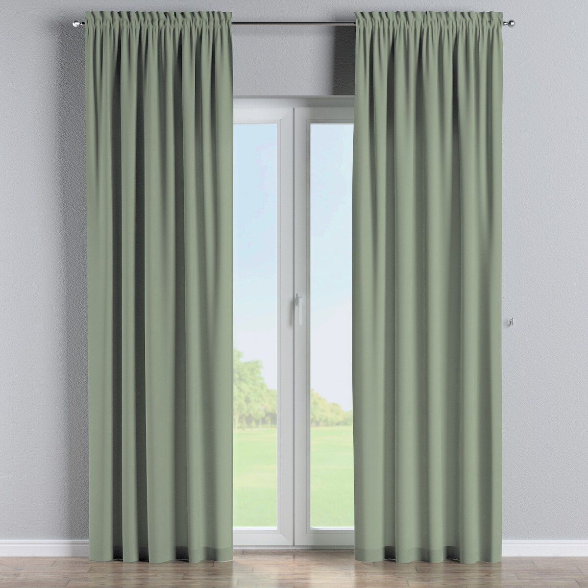 Zasłona na kanale z grzywką 1 szt. 130x245 szałwiowy