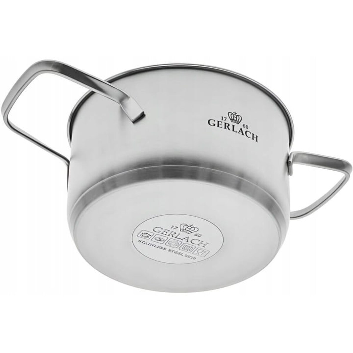 Garnek INDUKCJA GERLACH ze Stali Nierdzewnej Ambiente z POKRYWKĄ Stalowy 2,5 l