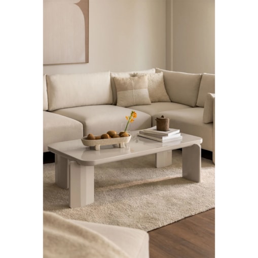 Stolik kawowy z MDF 120x60 cm Genewa kremowy