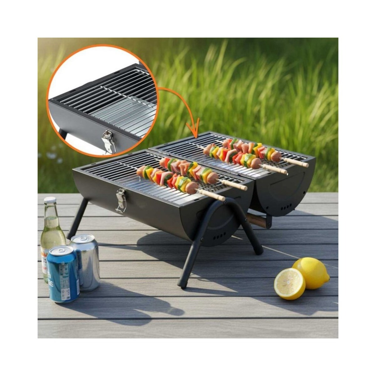 Grill ogrodowy, węglowy, przenośny, turystyczny, KINGHOFF