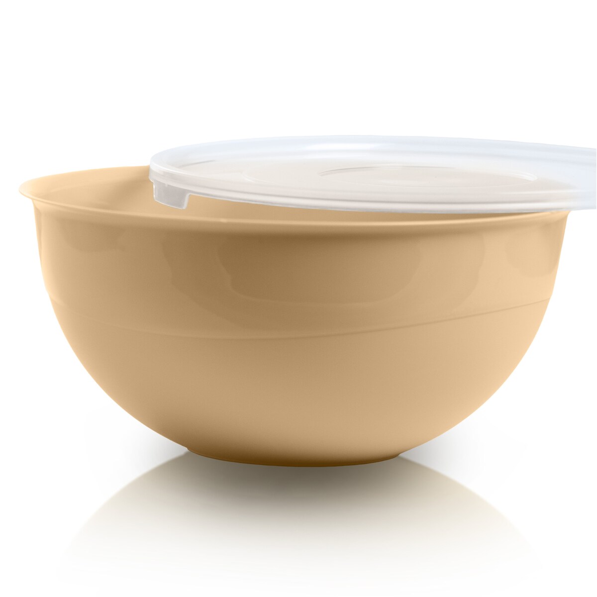 Miska Plastikowa Okrągła Kuchenna Z Pokrywką Zamykaniem Zestaw Misek 3 Szt. Misa Beżowa