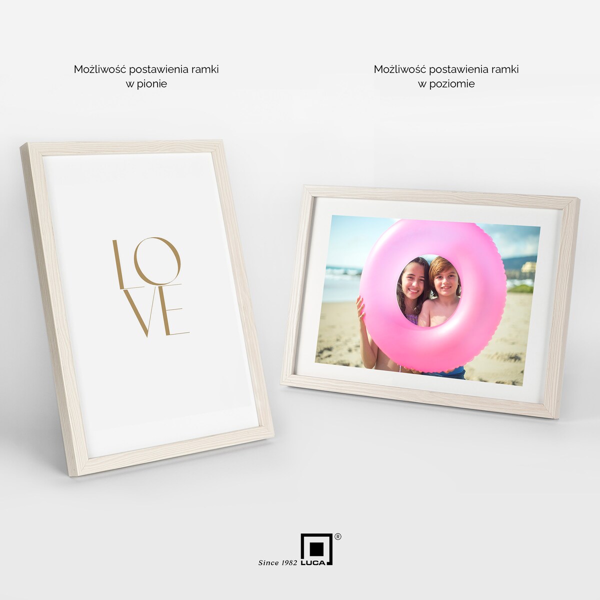 Biała z przetarciami ramka na zdjęcia 21x30 cm A4 rama MDF z plexi klasyczna ramka zawieszka stopka