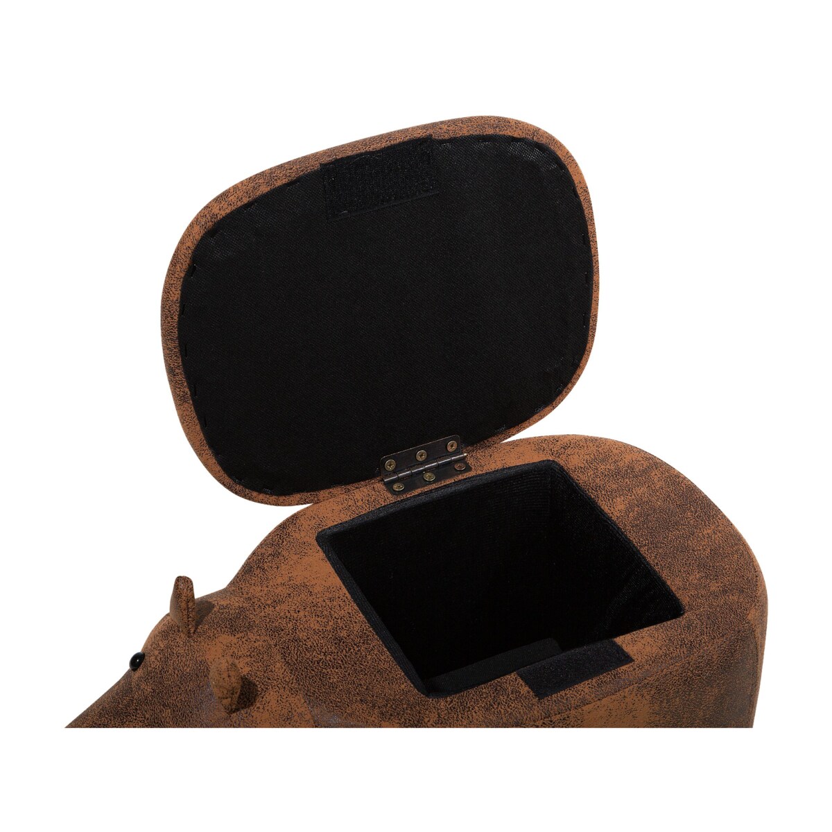 Pufa zwierzak ze schowkiem ekoskóra brązowa HIPPO