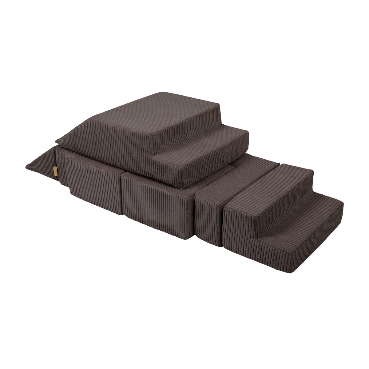 Piankowa Sofa Kostka dla Dzieci - Sofa do Pokoju Dziecięcego, Aesthetic, Brązowa
