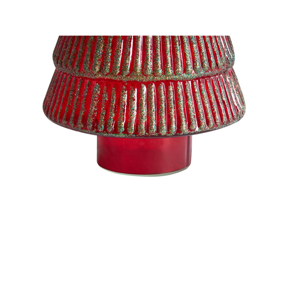 Zestaw 2 figurek dekoracyjnych PURUVESI Choinka 31/36 cm Czerwony/ zielony