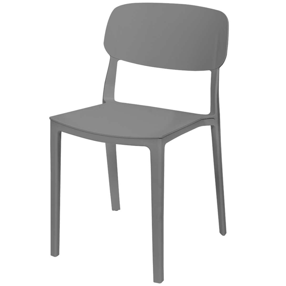 Krzesło plastikowe do salonu ogrodu nowoczesne szare oparcie