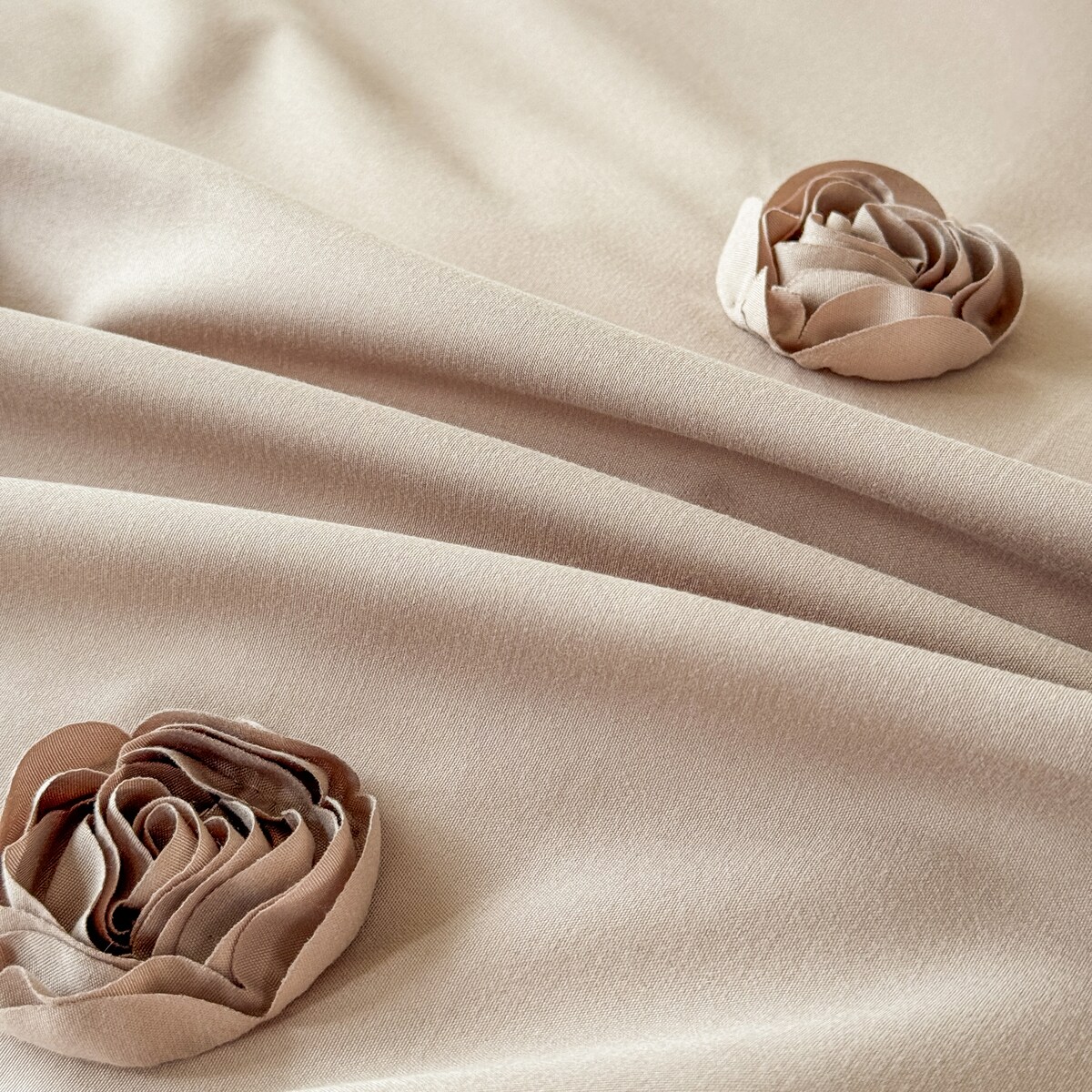 pościel "french roses" z aplikacją 3D róże wyszywane 160x200 | beżowy