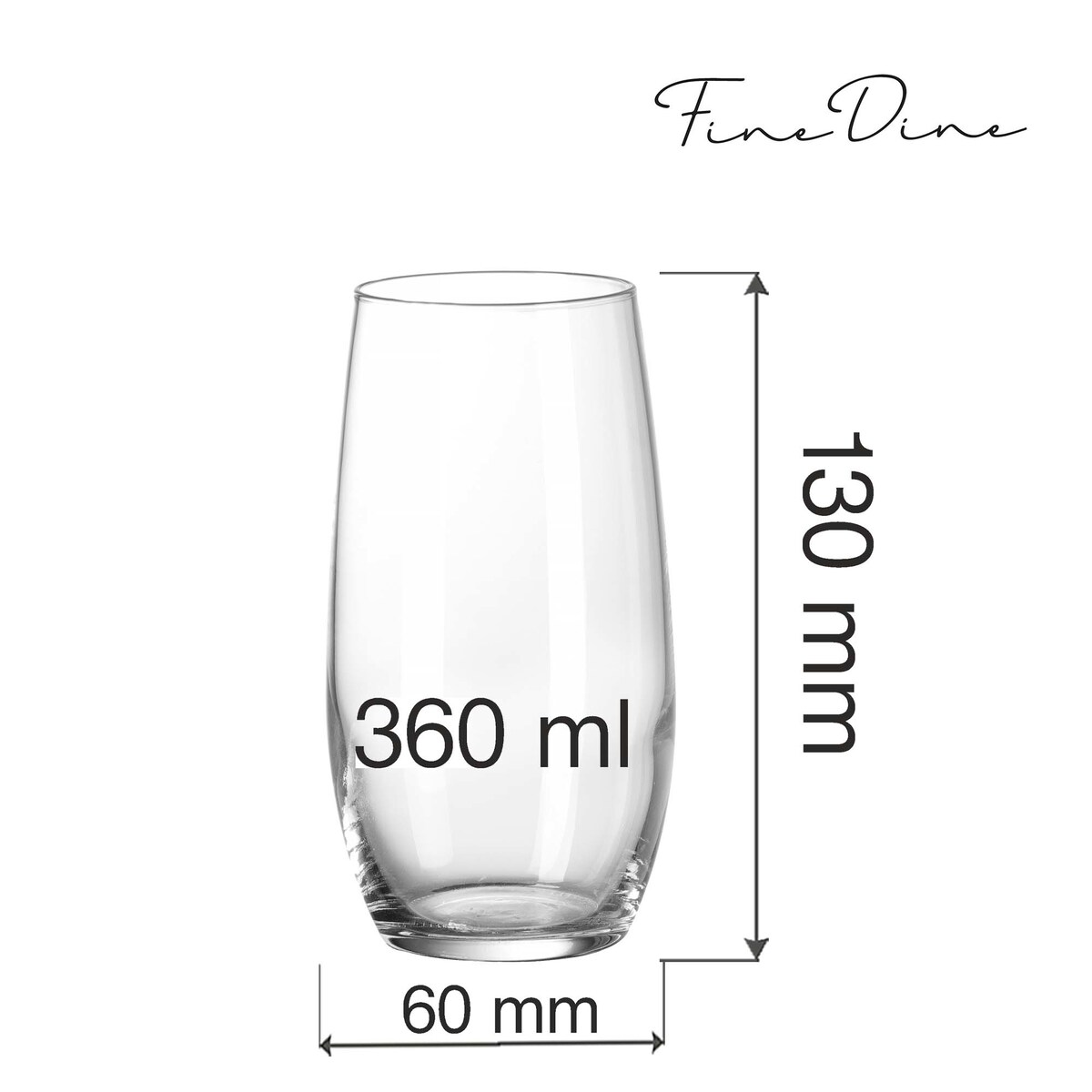 Zestaw 6 szt. Szklanka wysoka Cantare, 360ml