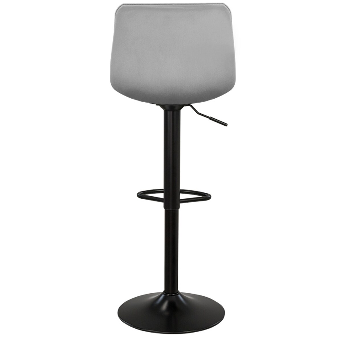 Hoker barowy krzesło tapicerowane welurowe nowoczesne szare