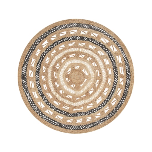 Dywan okrągły z juty ⌀ 140 cm beżowy GOYNE