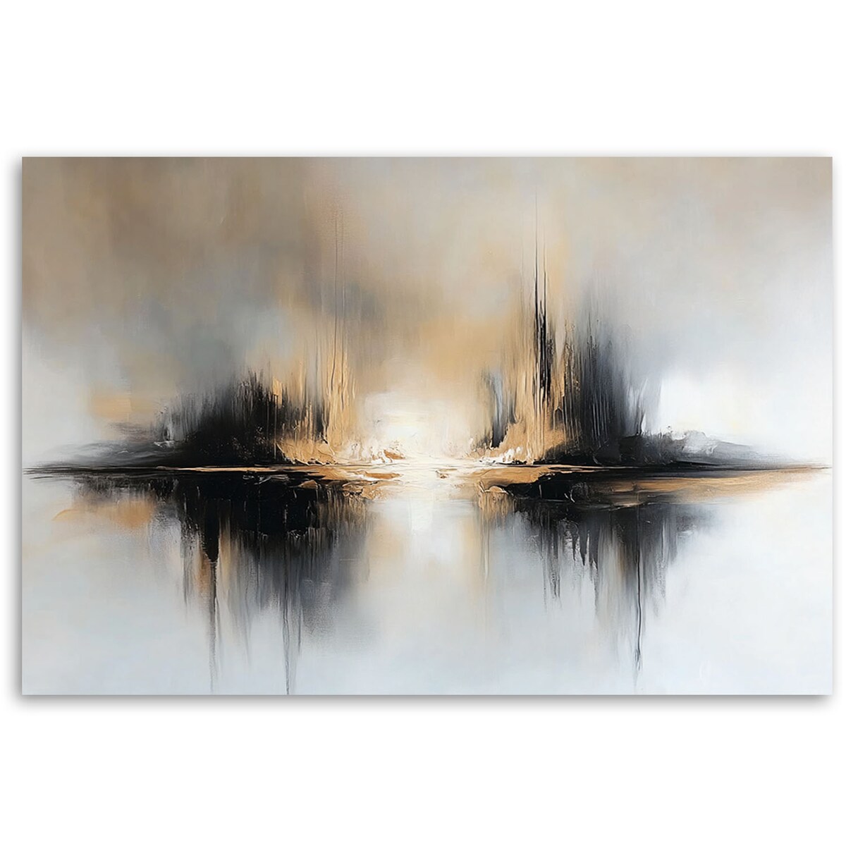 Obrazy do nowoczesnych wnętrz Abstrakcja Beżowo Szara 100x70