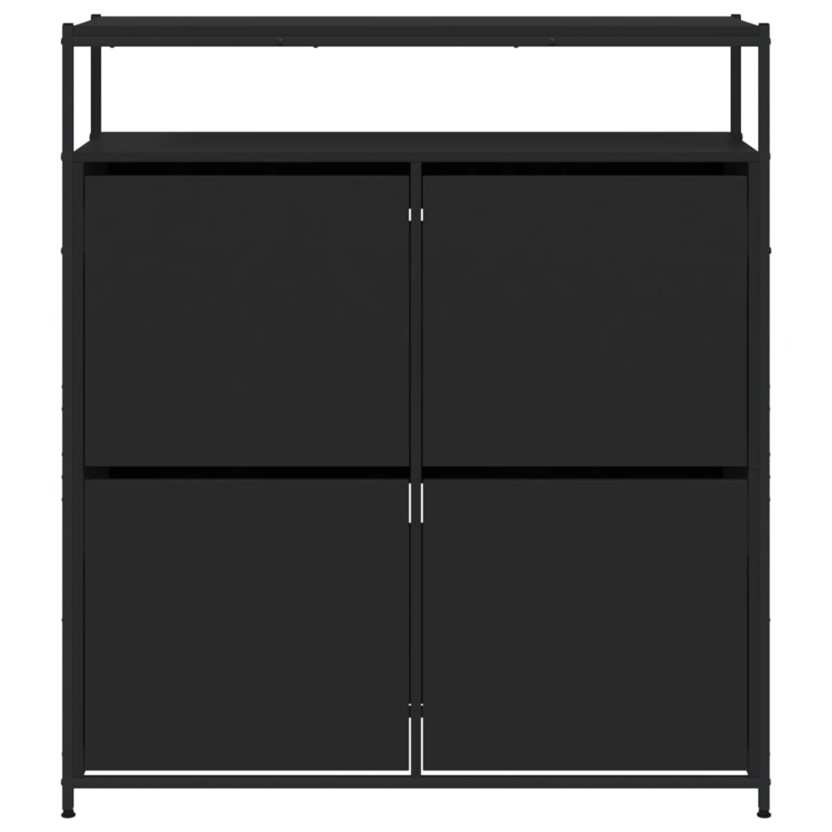 vidaXL Szafka na buty z 4 uchylanymi szufladami, czarna, 100x34x112 cm