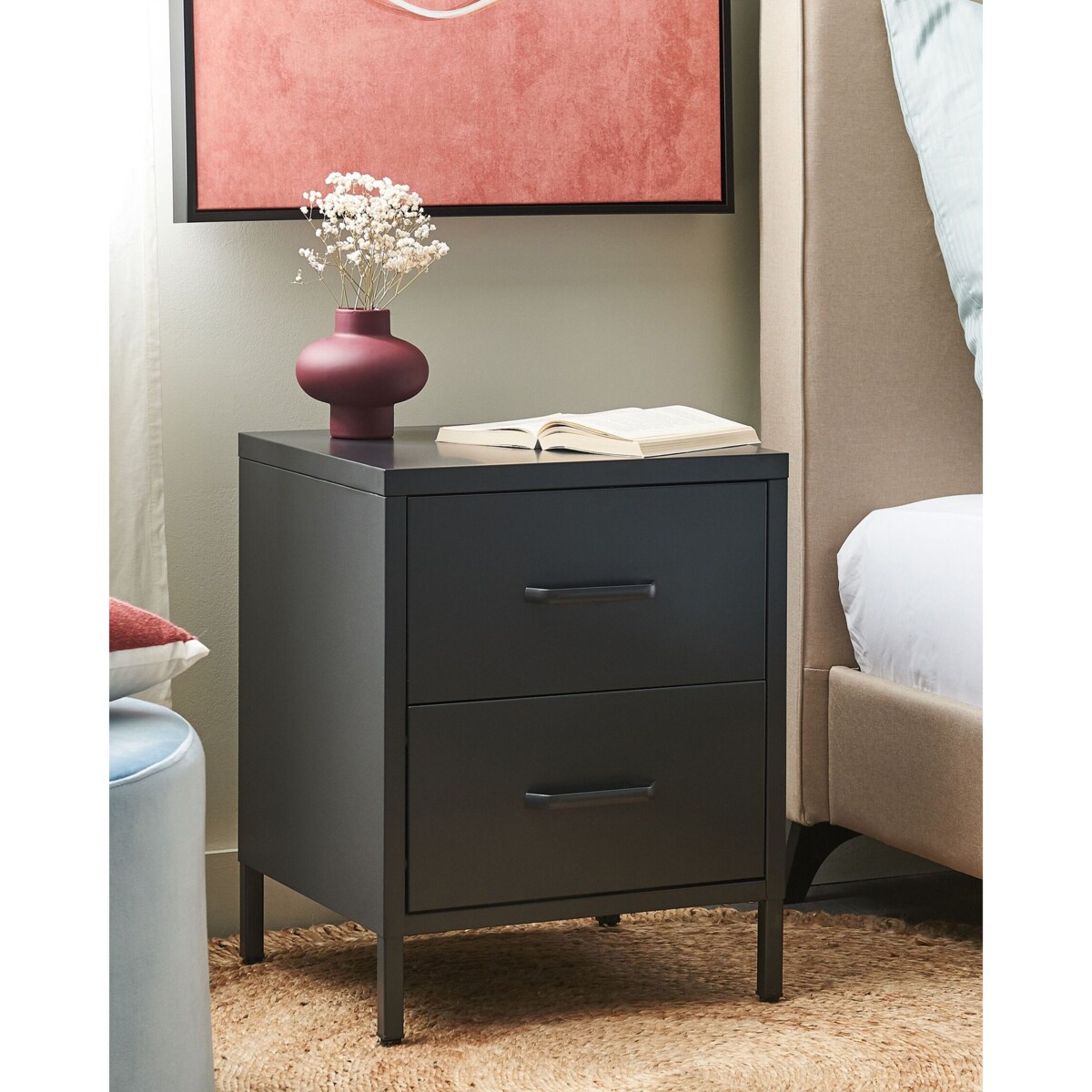 Szafka nocna metalowa grafitowa MALAVI