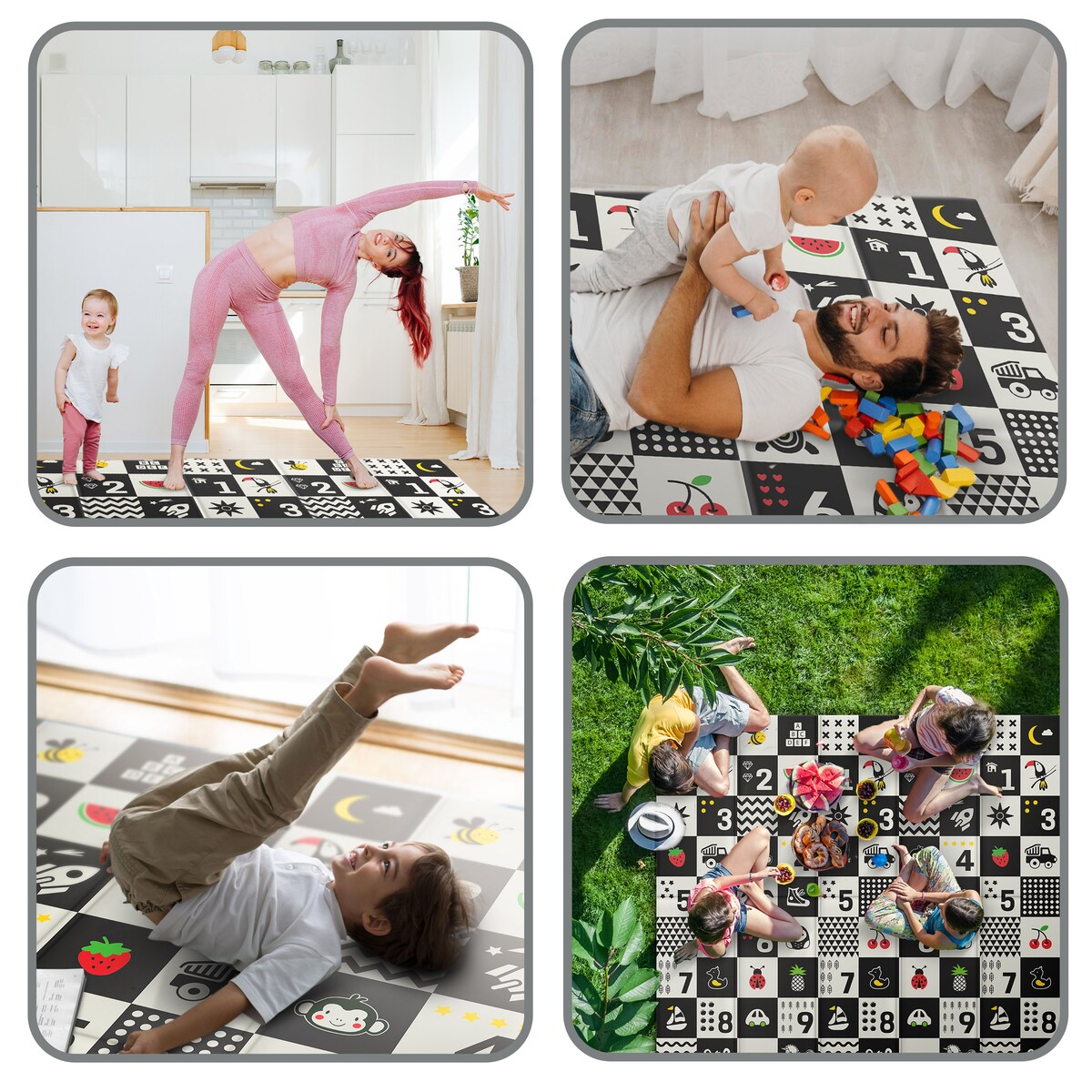 Mata piankowa edukacyjna składana dla dzieci duża 180x200 pianka xpe Nukido